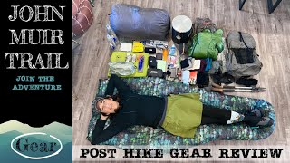 Post Hike Gear Review on the John Muir Trail 2023