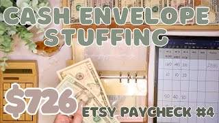 $726 Cash Envelope Stuffing | Small Business Side-Income June Paycheck #4 | 24 Year Old Budgets