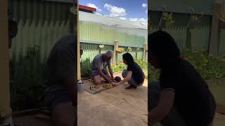 Laying paving bricks together ,check finished project at the end  #diy #shorts  #viral