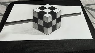 Amazing 3D Cube Illusion|How To Draw 3D Cube #youtube #video