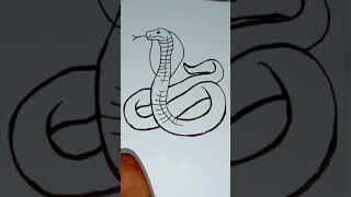 Cobra 🐍 snake drawing #shorts || indian cobra snake art #shorts