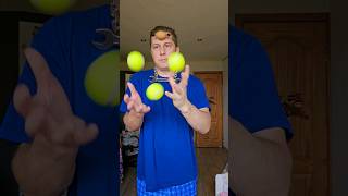 So Satisfying 3 tennis ball juggling #skills #fyp #shorts