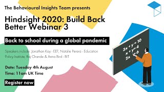 Build Back Better Webinar 3 - Back to school in a pandemic