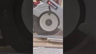 Einhell 18/190 brushless saw cutting ceramic tiles using Evolution diamond blade