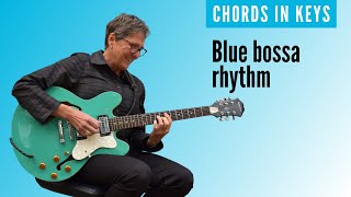 Learn a bossa (Blue Bossa) rhythm on electric guitar | Intermediate guitar lesson