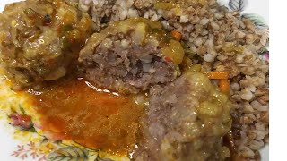 Тефтели из говядины с подливой   Beef meatballs with gravy