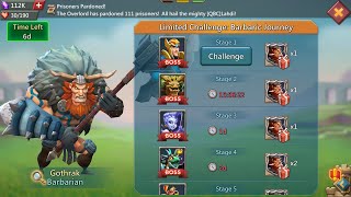 Lords mobile Barbarian limited Challenge stage 1 | Barbarian stage 1 | Barbaric journey stage 1