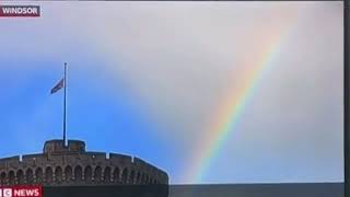 Rainbow At Windsor while they announced The Queen died