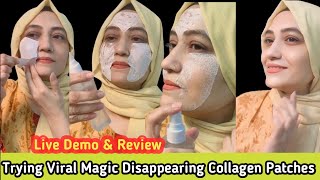 Trying Magic Disappearing Collagen Sheet Patches | Collagen Paper Film Soluble | Melting Mask