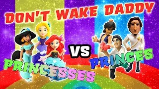 Disney Princesses vs. Princes Don't Wake Daddy Jafar Game! W/ Jasmine, Aladdin & Rapunzel