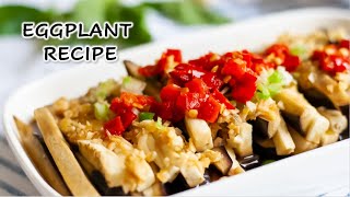 10 minutes easiest eggplant recipe with garlic sauce | sweet, sour, and soft | vegan recipe