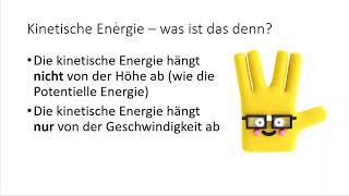 Energieerhaltung, Skater in der Halfpipe: 2. Kinetische Energie, einfach erklärt, Rechenbeispiele