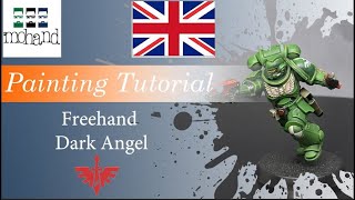 🇺🇸How to paint : Dark Angel Logo Freehand (  Warhammer 40k / Games Workshop / Indomitus )