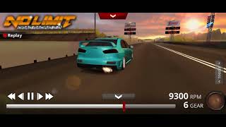 No limit drag racing 2.0 v1.9.9 Twin Turbo Mitsubishi Evo X on 1/8th  @3.486 et