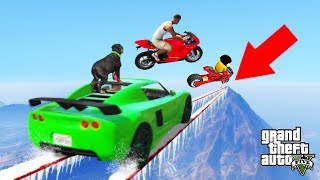 FRANKLIN TRIED MICHEAL BIG IMPOSSIBLE PARKOUR CHALLENGE IN LOS SANTOS GTA 5 | SHINCHAN AND CHOP