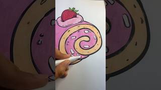 Easy Roll Cake colouring #fyp #art #colors #ohuhumarkers #viral