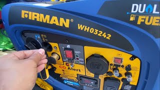 How to start and use Firman WHh03242 generator sold by Costco