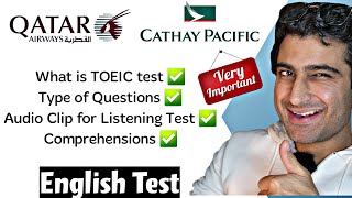 English Test of Cathay Pacific & Qatar Airways / Types of Questions / Comprehensions / Must Watch