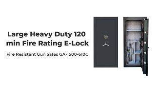 Large Heavy Duty 120 min Fire Rating E-Lock Fire Resistant Gun Safes GA-1500-610C