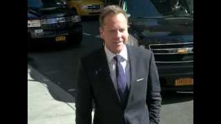 Kiefer Sutherland arrives at The Late Show With David Letterman - NYC Apr 2, 2012