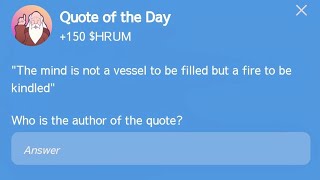 Hrum Quote of the Day 8 November! Quote of the day  Hrum ! Hrum Quote of the Day Answer