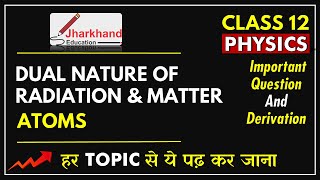 JAC Board 12th Physics🔥 Important Question  🔥Dual Nature of Radiation and Matter, Atoms 2024