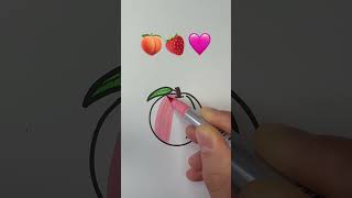 Satisfying drawing 🍑🍓💖 #artwork #youtubeshorts #art