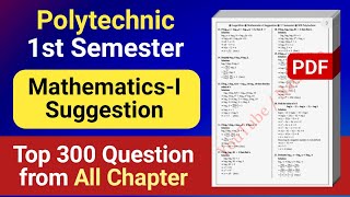 Mathematics-I Full Suggestion (2024-25) | 1st Semester of Polytechnic | NatiTute