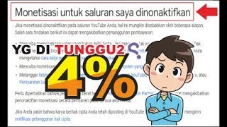 CARA MENGATASI MONETISASI DINONAKTIFKAN Youtube Bagian 4%