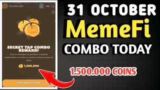 MEMEFI SECRET COMBO TODAY 31 OCTOBER 2024 | MEMEFI DAILY COMBO | MEMEFI COMBO TODAY | MEMEFI COMBO