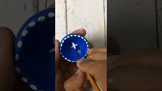 Easy Blue Diya Painting #shorts #youtubeshorts