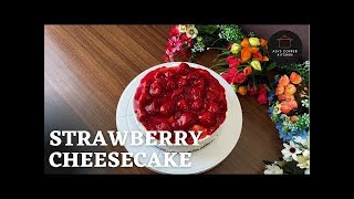 STRAWBERRY CHEESECAKE RECIPE| NO BAKE STRAWBERRY CHEESECAKE