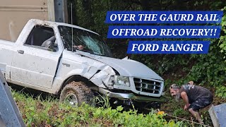 Off-Road Recovery Over The Gaurd Rail With A Rollback Flatbed Towtruck Viral Driving Fail Winchout.