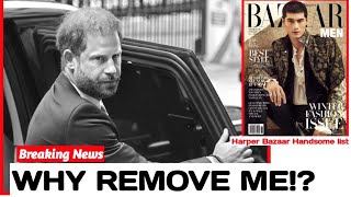 Prince Harry’s FURIOUS Meltdown, OUTRAGED Over 25th Spot on Harper’s Bazaar Handsome List! ROASTED?