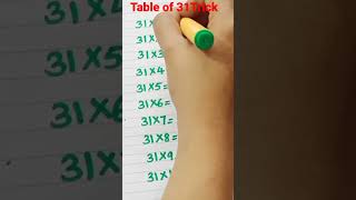 Table of 31 Trick #shorts #maths #tables