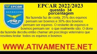 questão 34 EPCAR   2022/2023   porcentagem