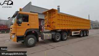 China manufacturer 3 axles square shape dump tipper semi trailer for sand and stone transportation