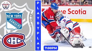 NHL GAME PLAY BY PLAY: RANGERS VS CANADIENS