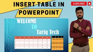 How to insert Table in MS PowerPoint | Beginner Tutorial #inserttable #powerpointtutorial #TariqTech