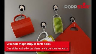 Poppstar - Crochet magnétique néodyme rotation de 360° | 23kg / 30kg force adhésive