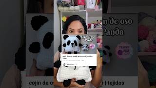 tutorial 👆 cojín de oso panda tejido #crochet #amigurumitutorial #tejidos