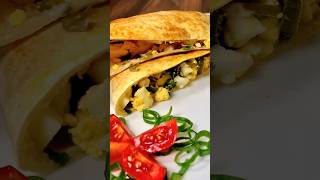 Tortilla-Wraps🌮 mit Ei 🥚und Zwiebelgrün🧅 aus dem Ofen    #food #backen #rezept #cooking #baking