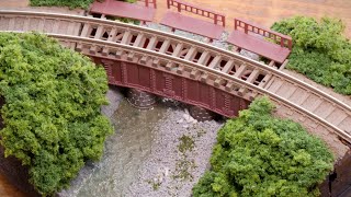 川と鉄橋のあるミニジオラマを作る / Nゲージ 鉄道模型 / How to make a mini diorama with an iron bridge