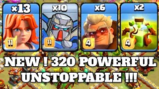 NEW ! 320  Mecha + Valkyrie + Druid + Overgrowth = UNSTOPPABLE Best Th16 Attack Strategy ( COC ).