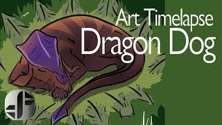 Krita Timelapse | Dragon Dog | Drawing