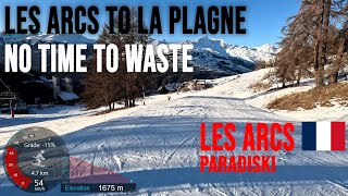 [4K] Skiing Les Arcs to La Plagne - Racing To Get The Last Lift! Paradiski France, GoPro HERO11