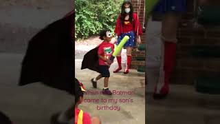 Superhero themed birthday party! Batman and wonder woman #shorts #birthday #superhero #batman