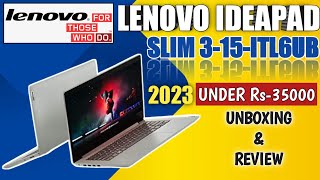 BEST BUDGET LAPTOP 2023⚡ UNDER 35 K⚡LENOVO SLIM-3 ⚡i3-11th GEN⚡METALLIC⚡180 DEGREE ROTATION⚡UNBOXING