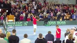 Jerzy Janowicz vs. Grega Zemlja - Davis Cup. Finałowy punkt i radość Polaka