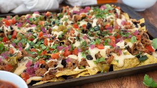 Tres Quesos BBQ Pork Loaded Nachos Recipe